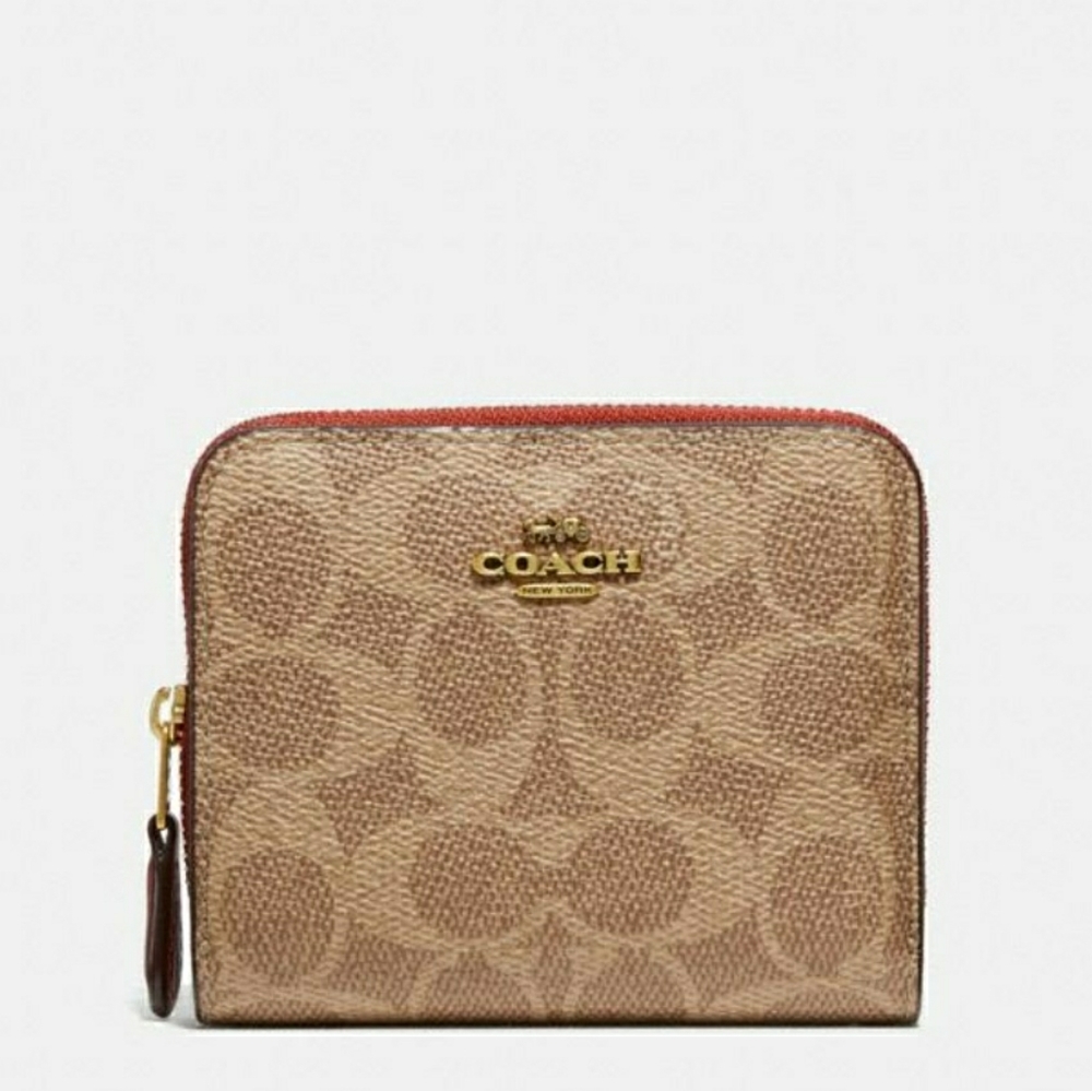 NEW COACH Billfold Wallet Signature Canvas #1076